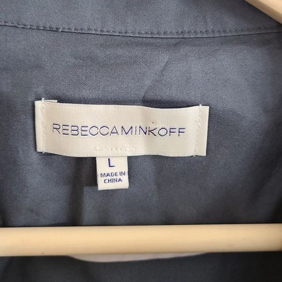 Rebecca Minkoff Gray Hidden Button/ Zip up Top | L - Picture 6 of 9